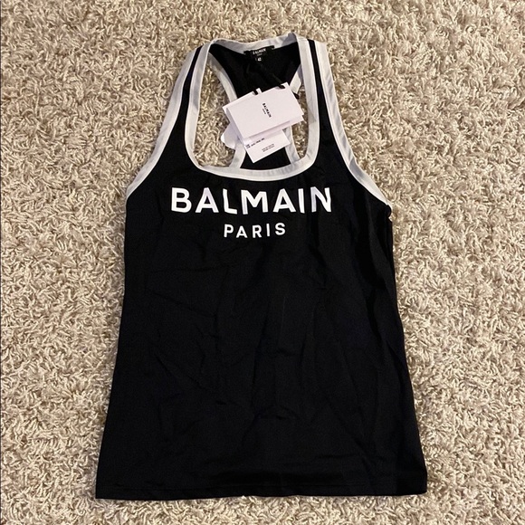 Balmain Black Racerback Tank Top size 42 NWT $399 - Picture 4 of 7